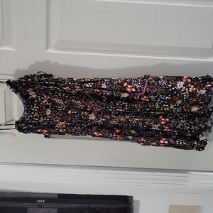 Black floral mini dress